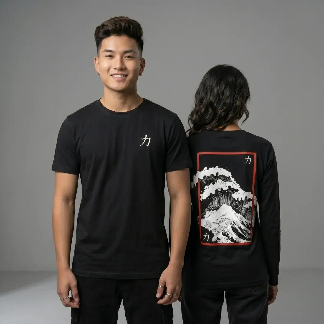 XLNC Nami Print Long Sleeve Tee | Great Wave - Buy Online in Nepal
